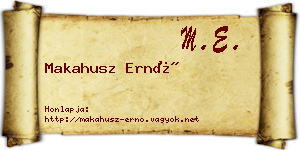 Makahusz Ernő névjegykártya